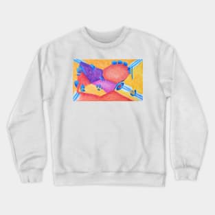 abstract in red and blue Crewneck Sweatshirt